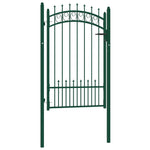 ZNTS Fence Gate with Spikes Steel 100x150 cm Green 146385