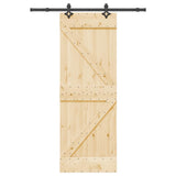 Sliding Door with Hardware Set 70x210 cm Solid Wood Pine 3332628