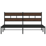 Bed Frame without Mattress with Headboard Brown Oak 200x200 cm 4017158