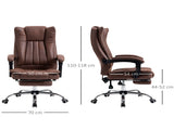 Home Office Chair Microfibre Desk Chair with Reclining Function Armrests Swivel Wheels Footrest T3398P328239