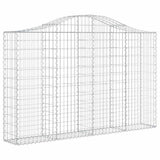 Arched Gabion Baskets 2 pcs 200x30x120/140 cm Galvanised Iron 3145451