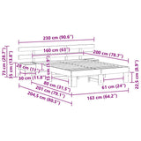 Bed Frame with Headboard Brown 160 x 200 cm Solid Pine Wood 3385682