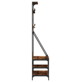 Clothes Rack with Shoe Storage Smoked Oak 80x40x184 cm 837864