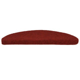 Stair Mats Self-adhesive 15 pcs 56x17x3 cm Bordeaux Red Half Round 132694