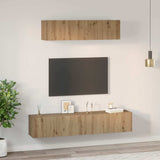 TV Cabinet Set Wall-mounted 4 pcs Artisan Oak Engineered Wood 3393362