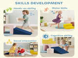 8-Piece Foam Play Blocks for Kids, Soft Motor Skill Blocks with Washable Velvet Covers, Indoor T3398P552626