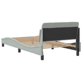 Bed Frame "Dover" Light Grey 100x190 cm Velvet 373267