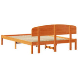 Bed Frame with Headboard Wax Brown 160 x 200 cm Solid Pine Wood 872058