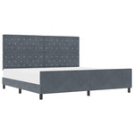 ZNTS Bed Frame Dark Grey 200x200 cm Velvet 3344898