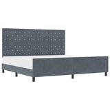 ZNTS Bed Frame Dark Grey 200x200 cm Velvet 3344898