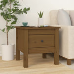ZNTS Side Tables 2 pcs Honey Brown 40x40x39 cm Solid Wood Pine 813791