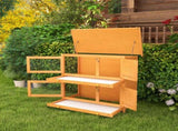 Rabbit Hutch Outdoor Guinea Pig Hutch Wooden Duck House Pet Cage with Opening Roof, 90 x 45 x 90cm T3398P350019