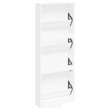 Shoe Cabinet White 59x17x150 cm Engineered Wood 342518