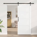 Sliding Door ORKDAL 93 x 211 cm Engineered Wood White and Black 3450331