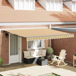Retractable Awning Manual Multicolour Stripe 400x300 cm Fabric 3330589