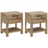 ZNTS Nightstands with Drawers 2 pcs 40x30x48 cm Solid Acacia Wood 3057529