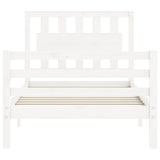 Bed Frame without Mattress White Small Single Solid Wood 3194272