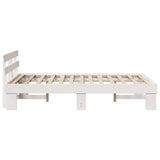 Bed Frame with Headboard White 120 x 190 cm Solid Pine Wood 872453