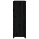 Book Cabinet Black 50x35x97 cm Solid Wood Pine 821708