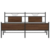 Metal Bed Frame without Mattress Brown Oak 180x200 cm Super King 3325136