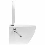 Wall Hung Rimless Toilet with Concealed Cistern Ceramic White 3055348