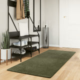 ZNTS Rug HUARTE Short Pile Soft and Washable Forest Green 80x200 cm 375091