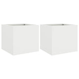 Planters 2 pcs White 32x30x29 cm Steel 841538