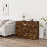 Sideboard Smoked Oak 91x29.5x65 cm Engineered Wood 823347