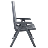 Garden Chair Set of 2 Anthracite Plastic Standard Foldable 48761