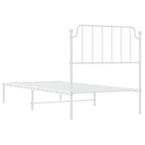 Metal Bed Frame without Mattress with Headboard White 90x200cm 373929