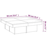 Coffee Table Grey Sonoma 90x90x28 cm Engineered Wood 826636