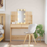 Dressing Table with LED Lights Sonoma Oak 96x40x142 cm 837894