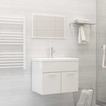 ZNTS Bathroom Furniture Set High Gloss White Engineered Wood 3071321