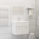 ZNTS Bathroom Furniture Set High Gloss White Engineered Wood 3071321