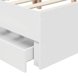 Bed Frame with Drawer White 160 x 200 cm Engineer Wood 3409833