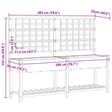 Garden Planter Beige 203.5 x 54 x 152.5 cm Solid fir wood 42006573
