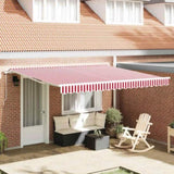 Retractable Awning Manual Red and White 400 x 300 cm 3330543