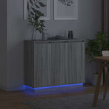 LED Sideboard Grey Sonoma 90 x 32 x 75 cm Engineered Wood 869679