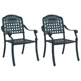 Garden Chair 2 pcs Green 55 x 56.5 x 91cm Aluminium 42002373