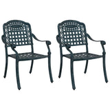 Garden Chair 2 pcs Green 55 x 56.5 x 91cm Aluminium 42002373
