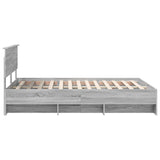 Bed Frame Grey Sonoma 140 x 200 cm Engineered Wood 3408849