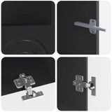 3 Piece LED TV Cabinet Black Engineered Wood 3416495