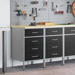 Work Cabinet with Drawer 2 pcs Black and Grey 100 x 55 x 85 cm 3321362