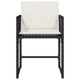 Garden Chairs with Cushions 4 pcs Black Poly Rattan 365017