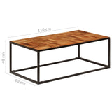 Coffee Table 110x60x40 cm Solid Acacia Wood and Steel 246678