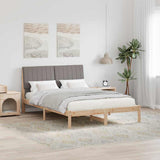 Bed Frame with Headboard Brown 135 x 190 cm Solid Pine Wood 878902