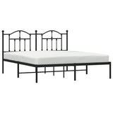 Metal Bed Frame without Mattress with Headboard Black 183x213cm 353444