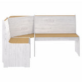 Corner Bench REINE 151 cm Honey Brown&White Solid Wood Pine 327249
