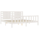 Bed Frame without Mattress White 200x200 cm Solid Wood Pine 3192837