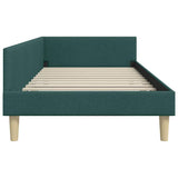 Corner Bed Frame with Headboard Dark Green 80 x 200 cm Fabric 42016105